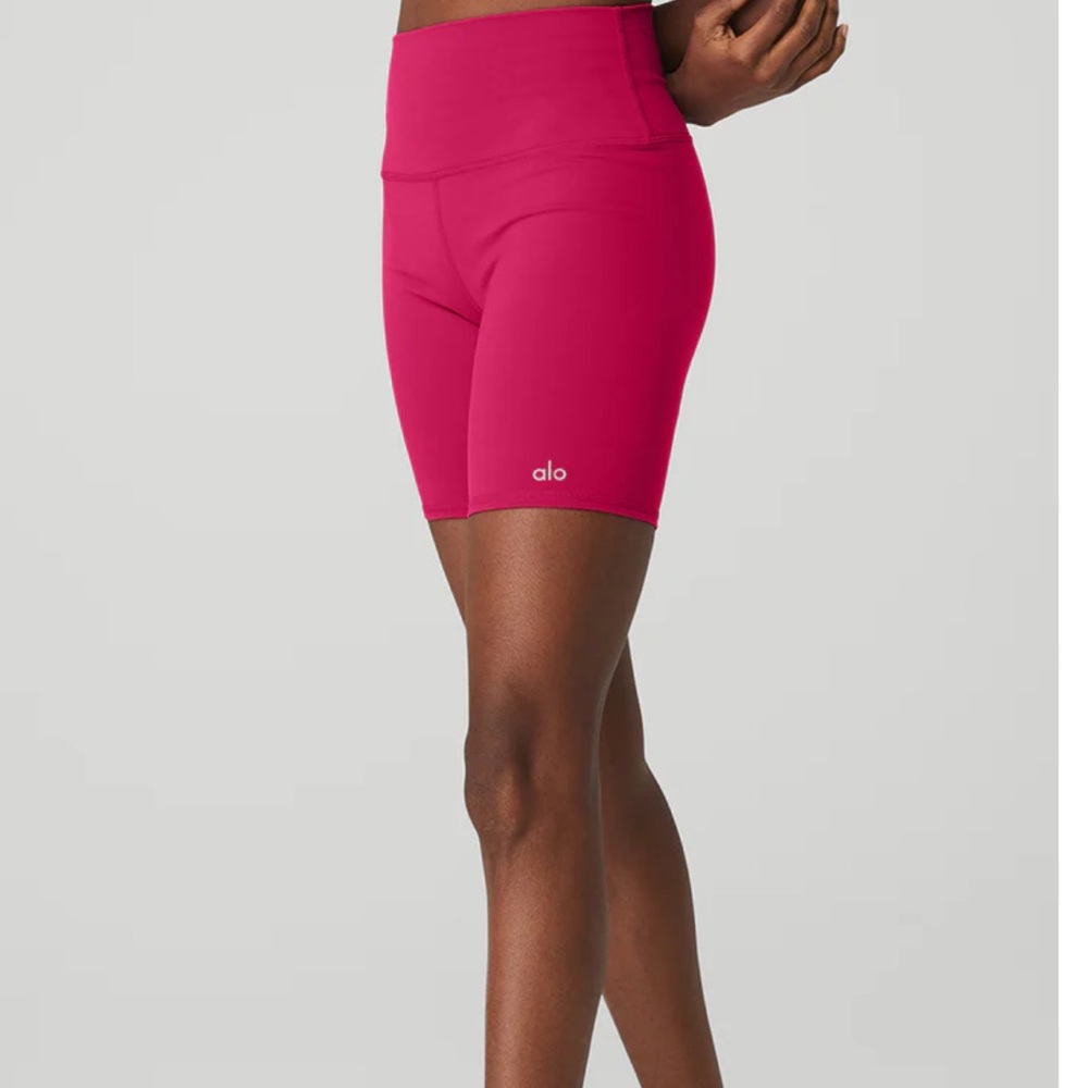 ALO Yoga Women's Bike Shorts in Hot Pink